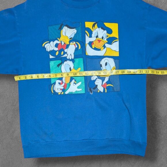 Vintage Disney Originals Donald Duck Pullover Distressed Sweatshirt Blue - Picture 4 of 6